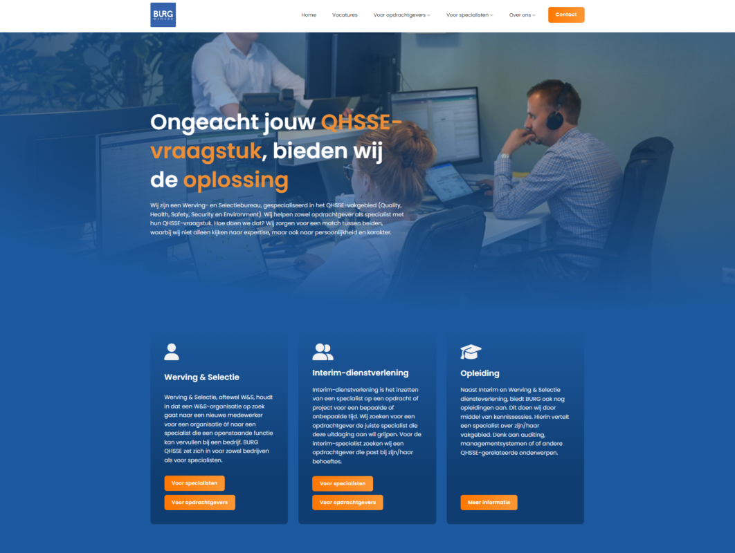 nieuwe BURG QHSSE website